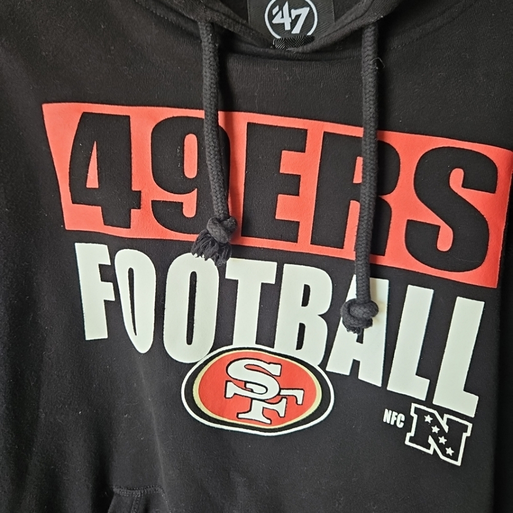 San Francisco 49ers Sweatshirt Mens Large Black '47 Pull Over NFL Football - Picture 2 of 5